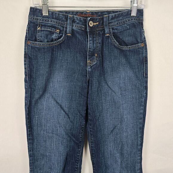 Eddie Bauer Jeans Women's 2 Regular Fit Blue Dark Wash Straight - Picture 2 of 16